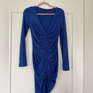 Royal blue fashion nova ruched dress